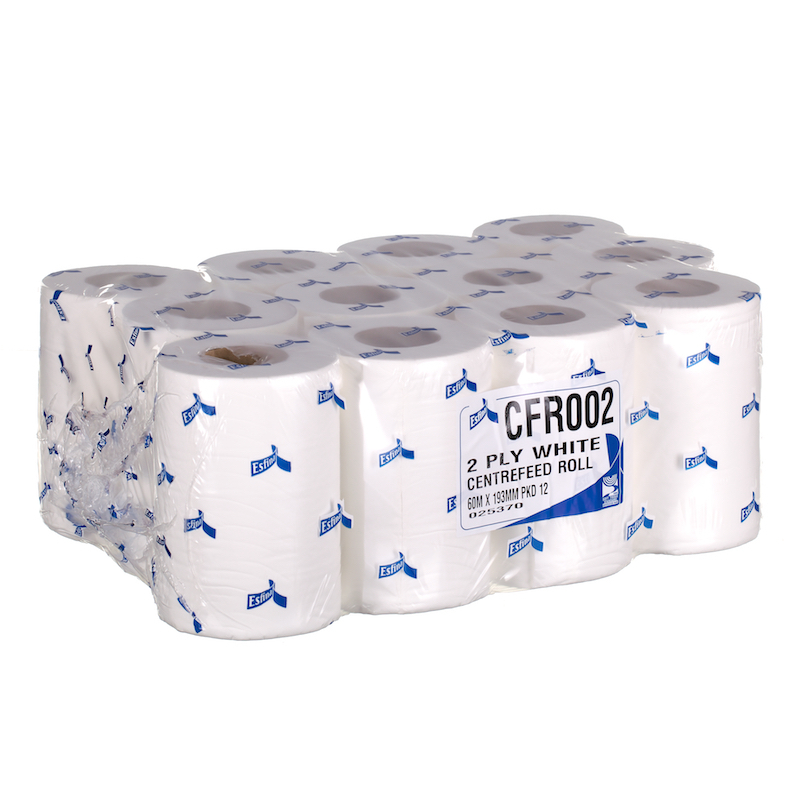 Virgin Centrefeed Roll 2 Ply White Mini 12 rolls