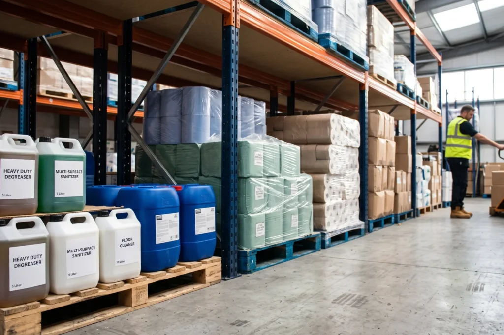 Commercial cleaning chemicals and paper products for trade facilities, Castleford janitorial supplies, trade price cleaning supplies, trade account with no MOQ