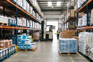 Dewsbury janitorial supplies stored in commercial distribution warehouse, Dewsbury janitorial supplies, trade price cleaning supplies, trade account with no MOQ